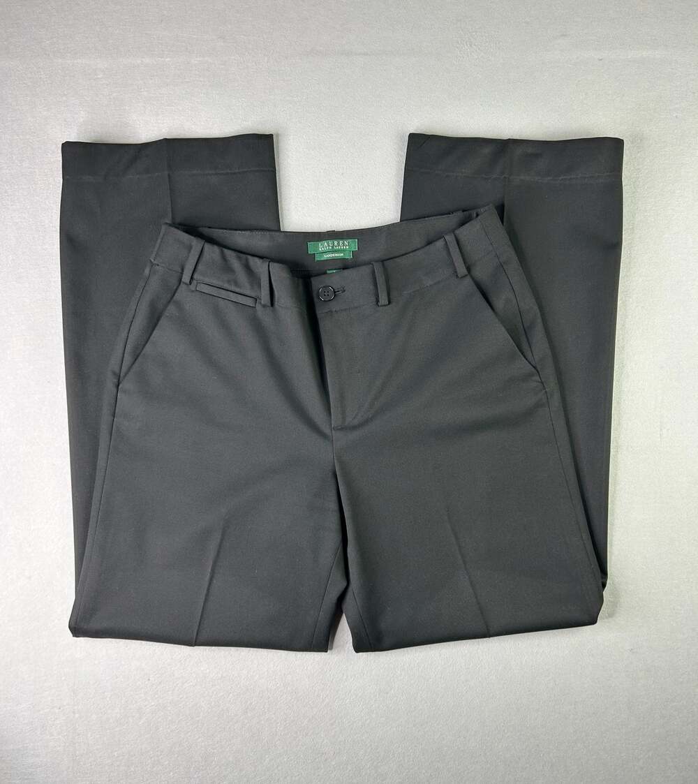 Lauren Ralph Lauren Sanderson Black Dress Pants Size 8 Tailored Trousers